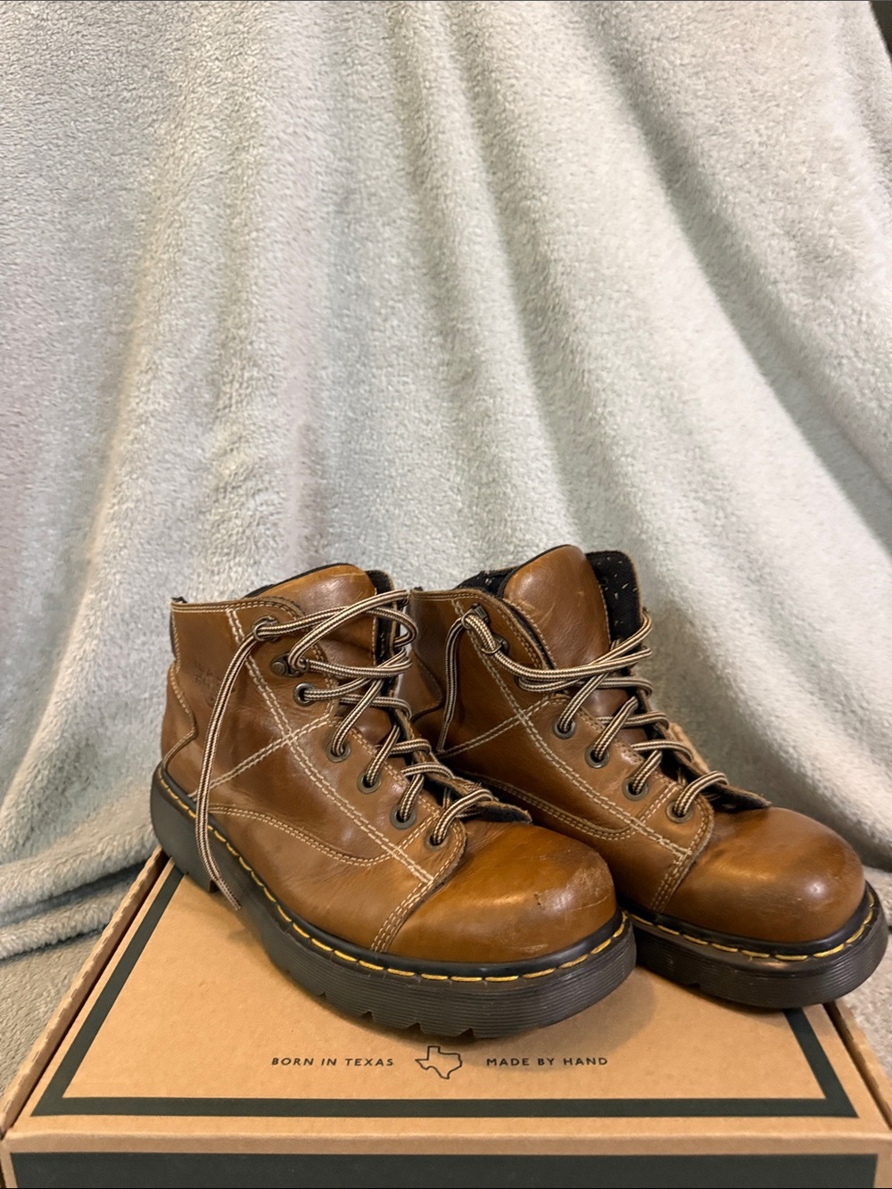 Dr. Martens Vintage Size 10  Brown Leather Lace-Up Work Boots
